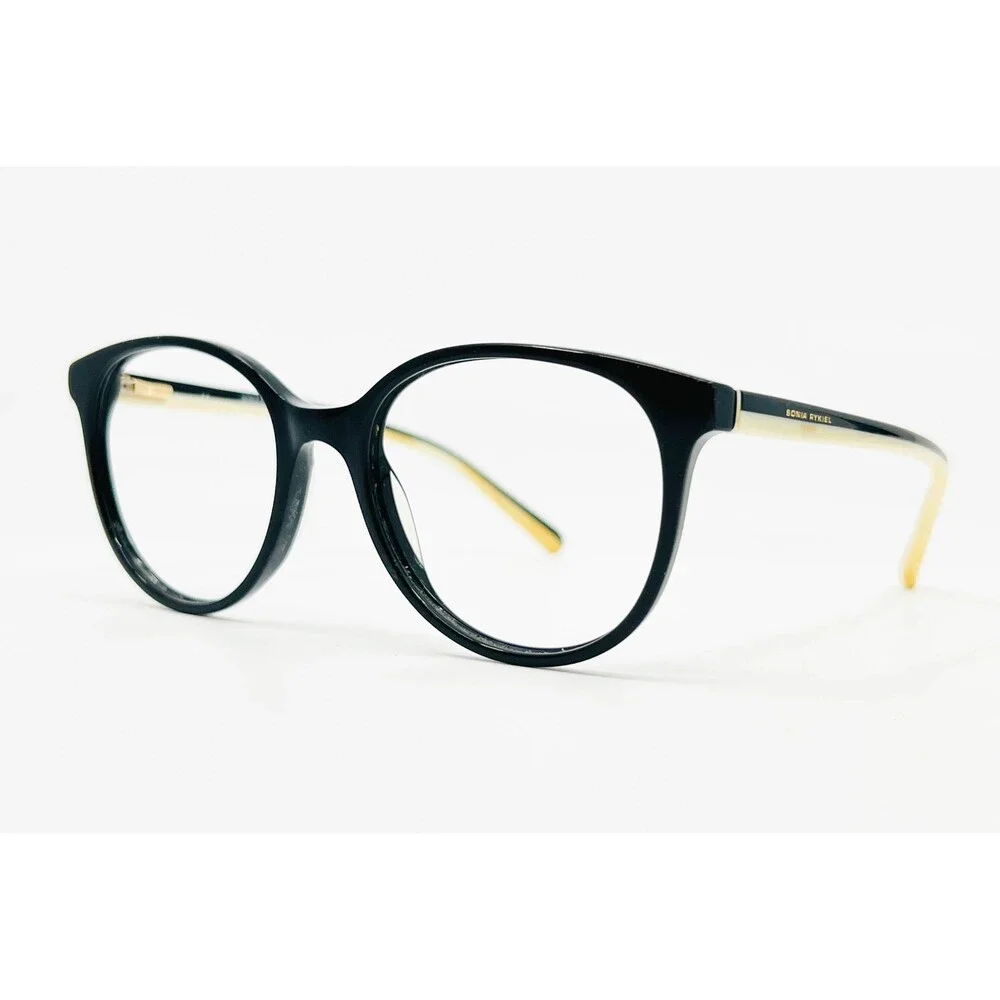 Sonia Rykiel Eyeglasses Womens Black Paris SR7359 C01 Round Frames 51-18-135